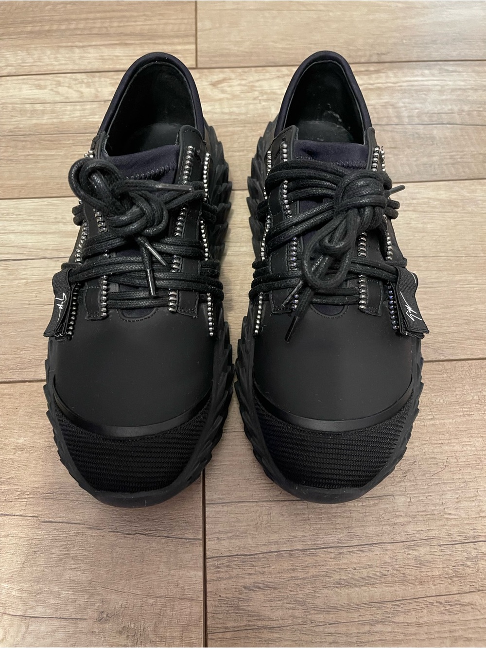 Giuseppe Zanotti Black women  Chunky Lace-Up Sneakers size EU 8 made in Italy